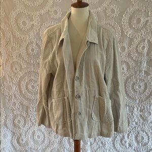 Habitat Off White Corduroy Easy Swing Jacket Buttons up Pockets